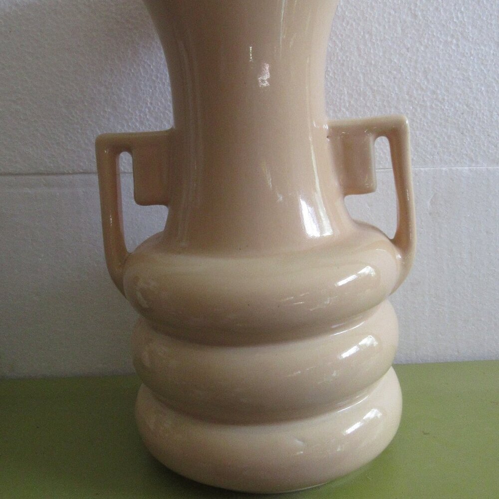 Rare Vintage 1940s Art Deco Abingdon 10" Sepia Pottery Vase #114